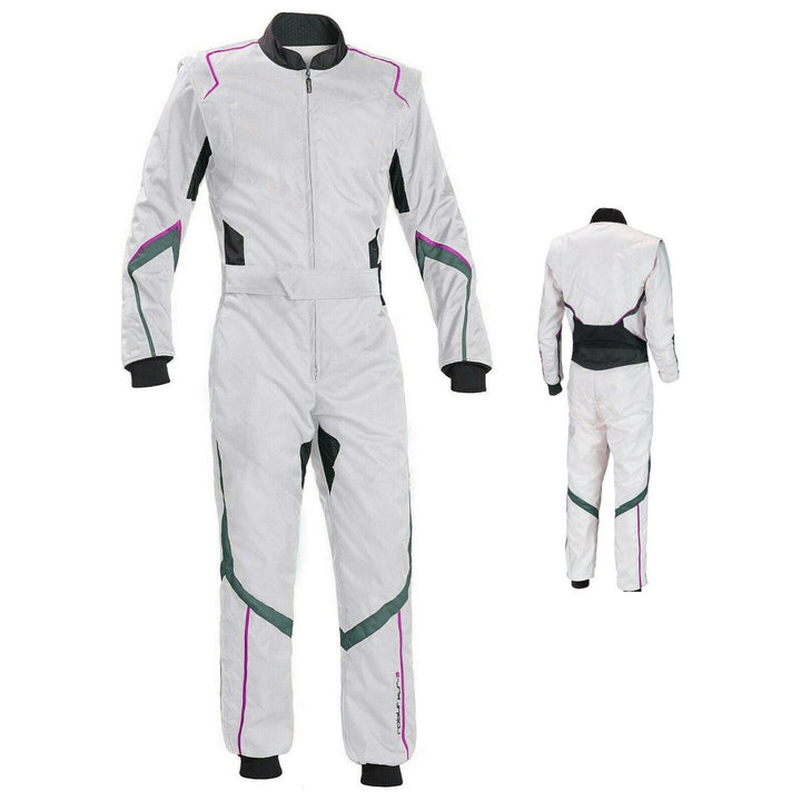 White Karting Driver Racewear