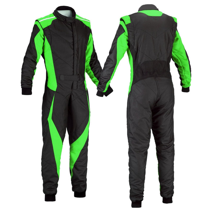 Kart Race Cordura One Piece suit - Black / Green