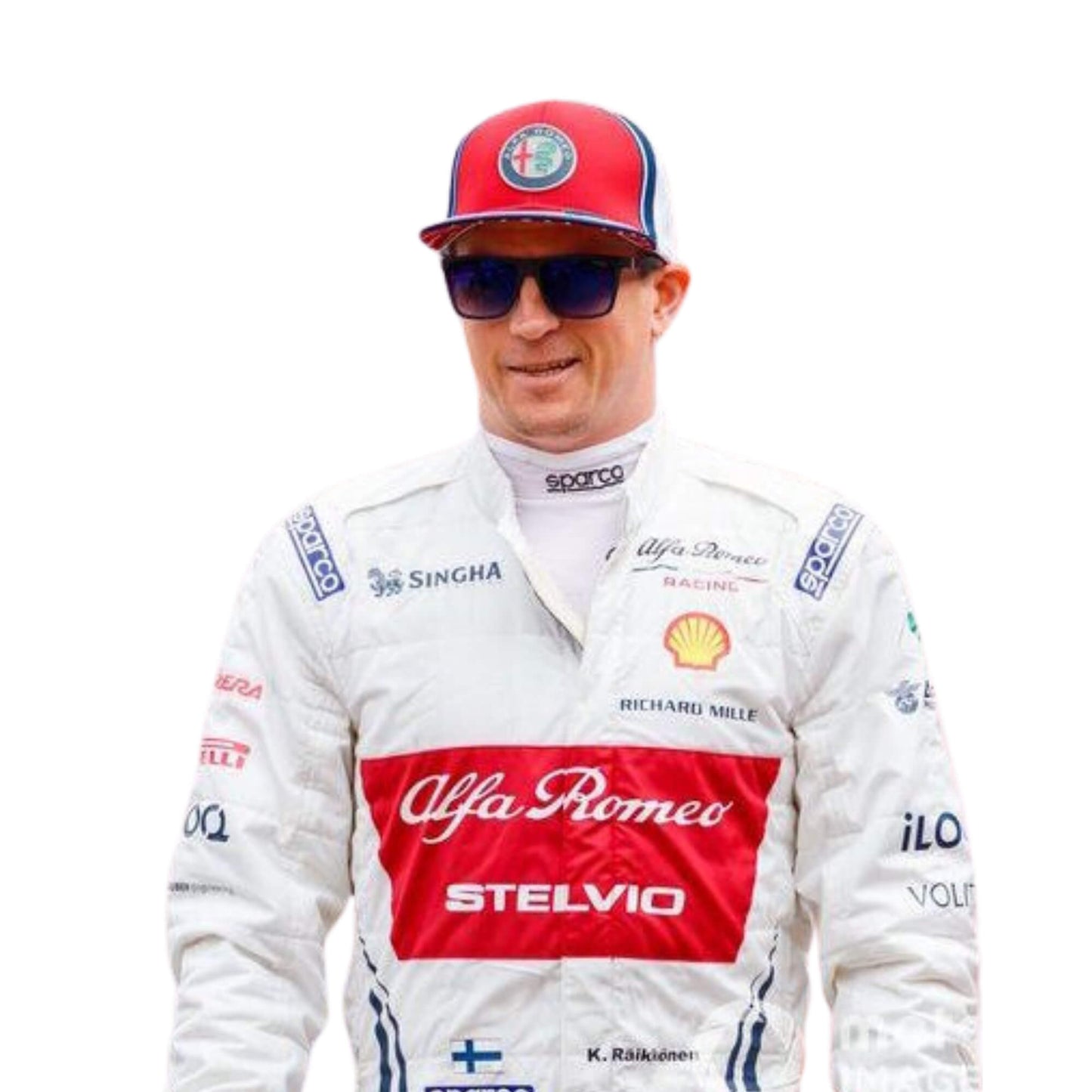 Kimi Räikkönen 2019 Azerbaijan GP F1 suit – front close up view with a sleek, modern race-ready look