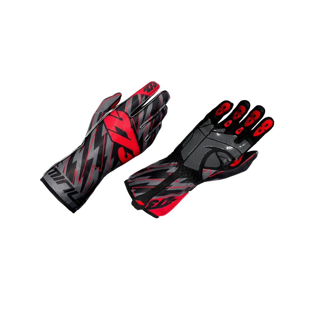 BLITZ Black Gray Red Gloves