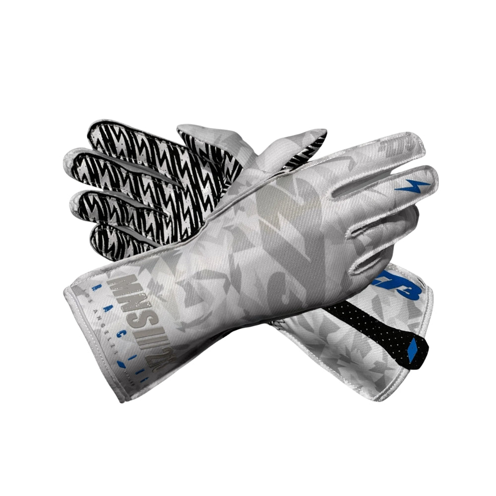 Camo 3 White Gray Silver Gloves