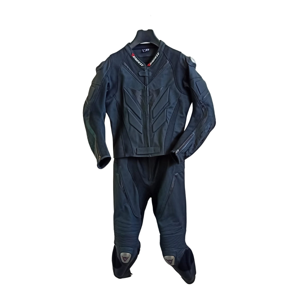 Full Black Super Speed Leather Motorcycle Racing Suit