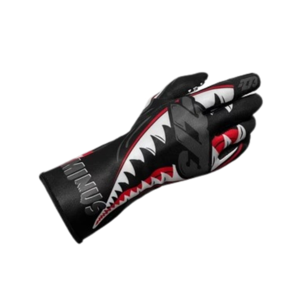 JAWS Black White Red Gray Gloves