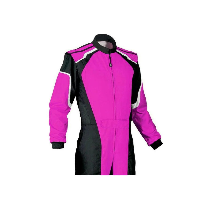 Medium Orchid & Black Go Kart Racing Suit