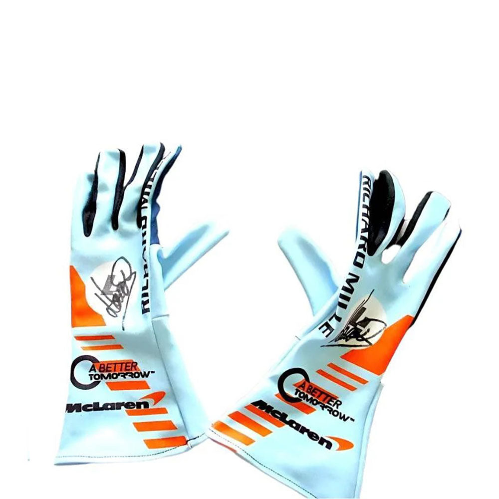 Lando Norris Rare Special Edition Gulf F1 Racing Gloves