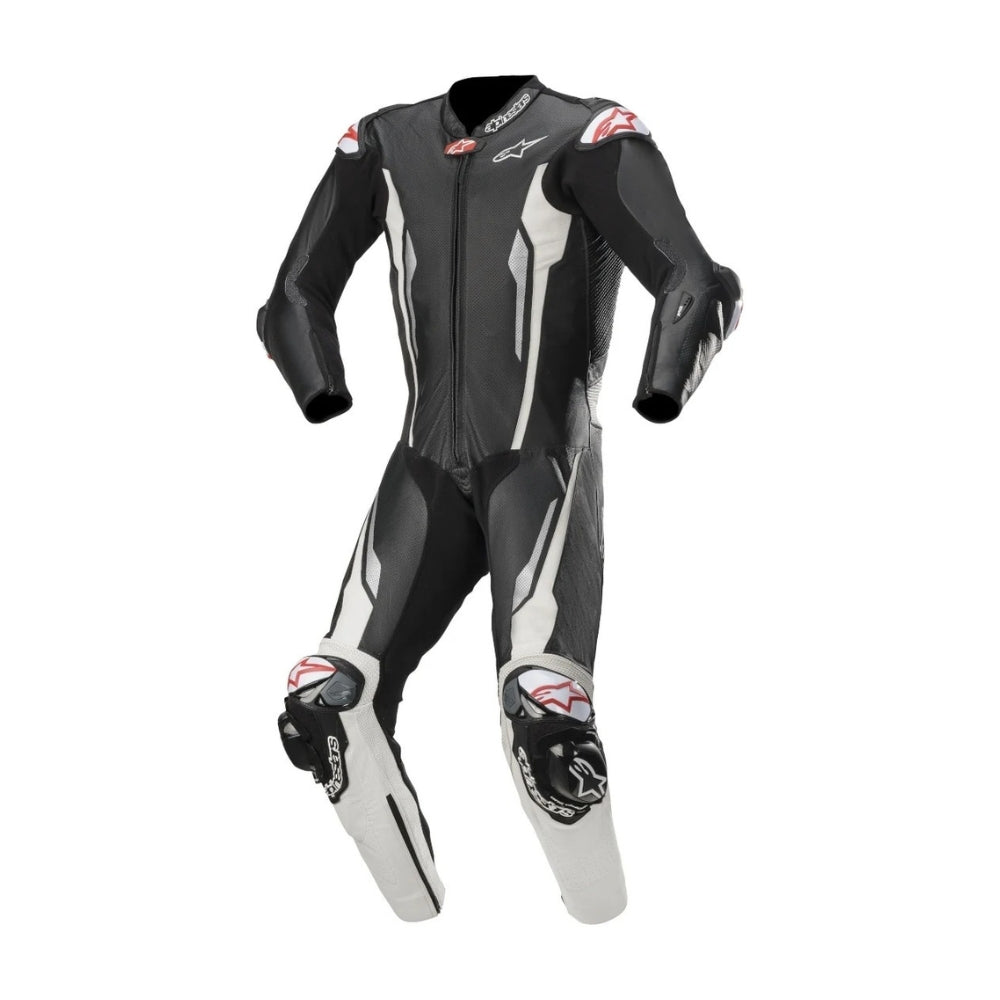 Racing Absolute One-Piece Perforated Black Motorcycle Leather Suit