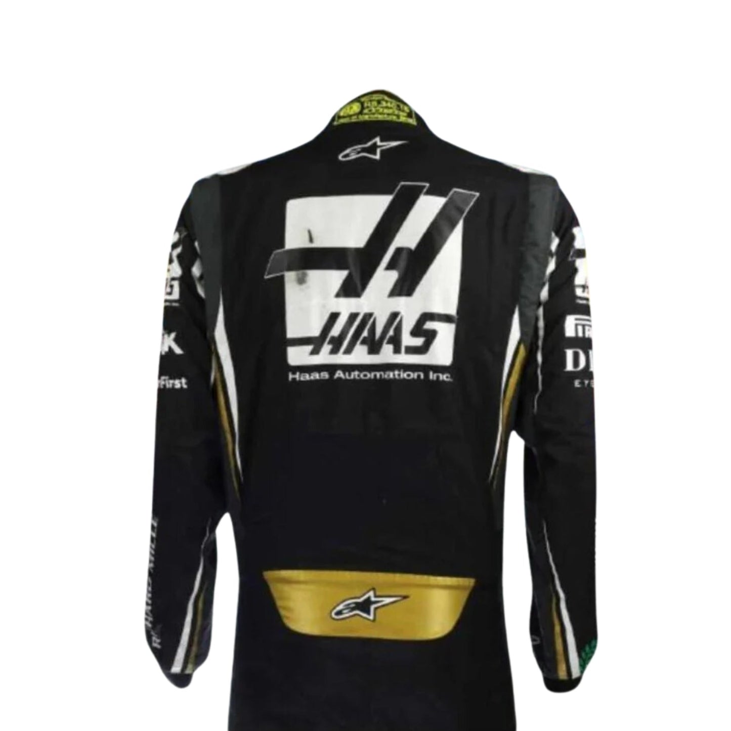 Romain Grosjean 2019 F1 suit – back view showcasing a modern, clean race-ready design