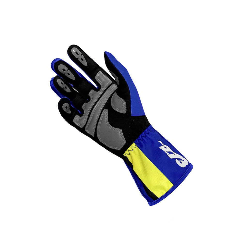 SNAP Blue_Black_Fluo Yellow Racing Gloves