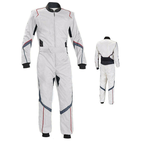 Plain White Go Kart Racing Outfit