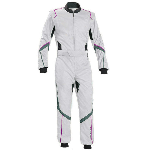 White Karting Driver Racewear
