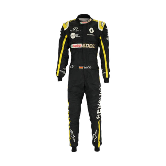 Nico Hülkenberg 2019 F1 suit – front view highlighting a clean, modern design with dynamic race-inspired detailing, trending among F1 collectors.
