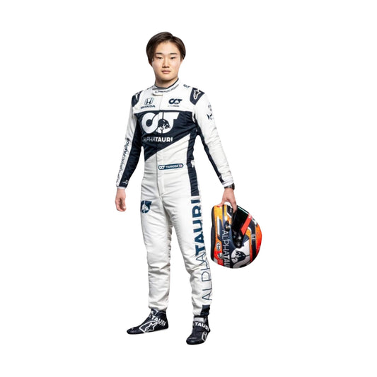 Front view of Yuki Tsunoda’s 2021 rookie season F1 racing suit