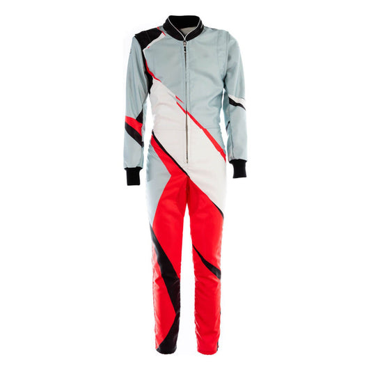 Go-Kart Car Racing Costume - White / Gray / Orange