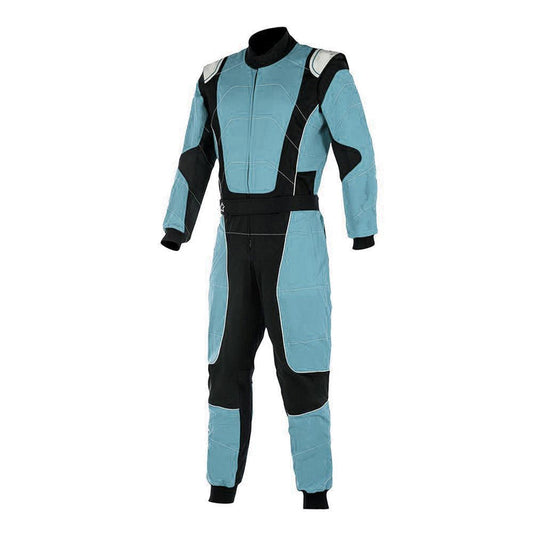 Black / Light Blue Race Suit For Go Kart