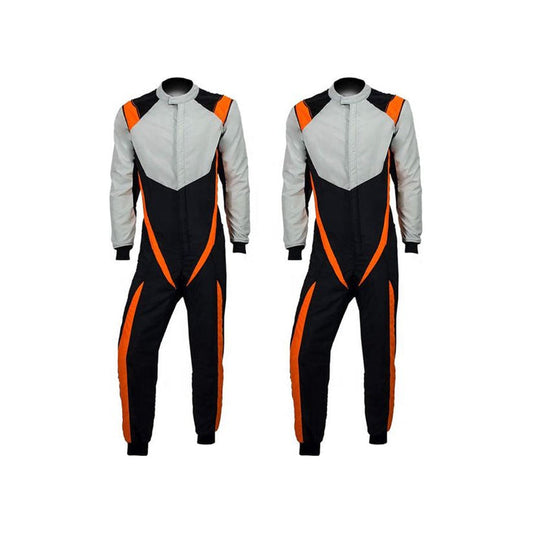 Gray / Black / Orange Karting Racing Outfit
