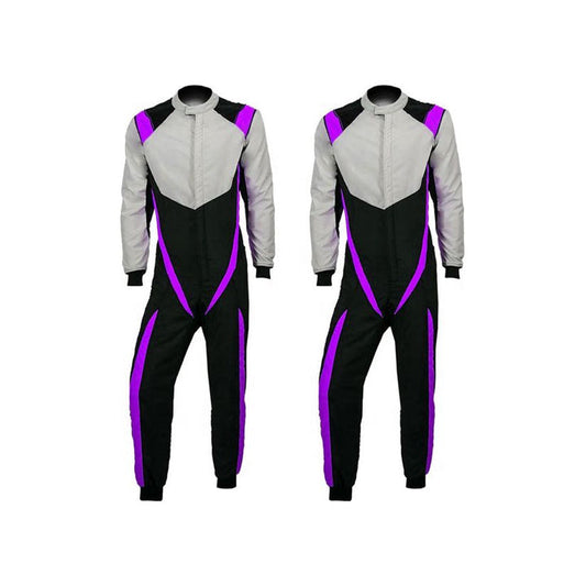 Gray / Black / Violet Go-Kart Racewear Outfit