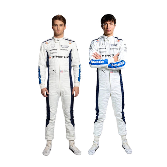 2024 F1 Racing Costume Worn by Alexander Albon & Logan Sargeant – 2024 Gulf Edition