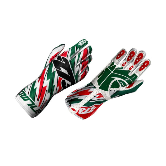 BLITZ White / Green / Red / Black Gloves