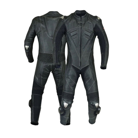 Motorbike Black Leather Racing Suit