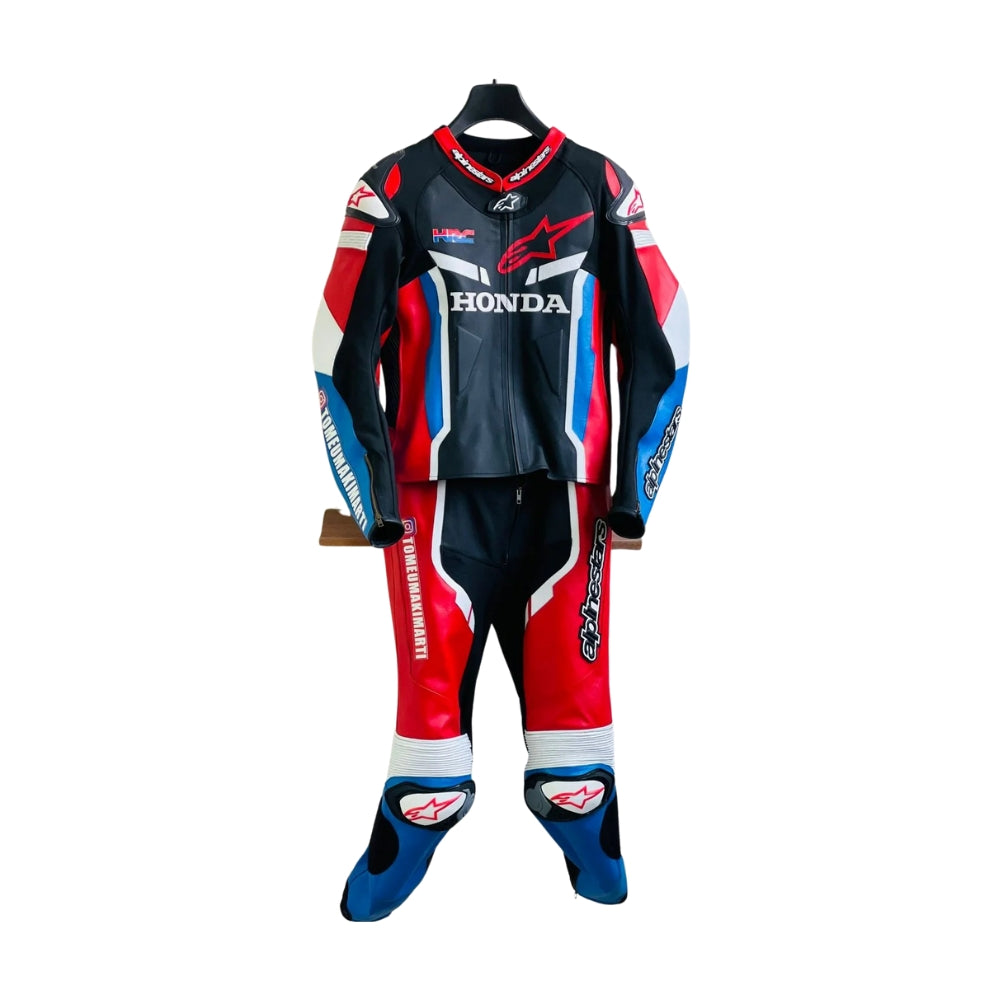 Honda GP Pro V2 One-Piece Motorcycle Leather Suit