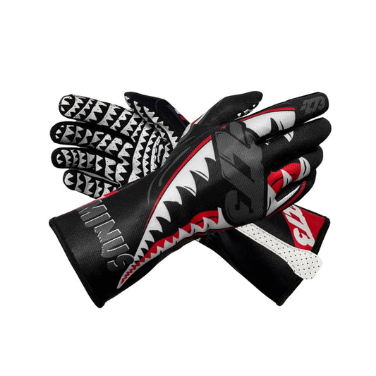 JAWS Black White Red Gray Gloves