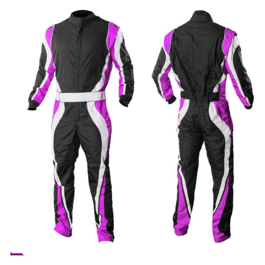 Black / Violet / White Go-Kart Driver Racing Wear