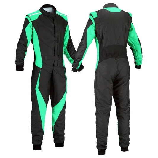 Black / Teal Go-Kart Car Racing Costume