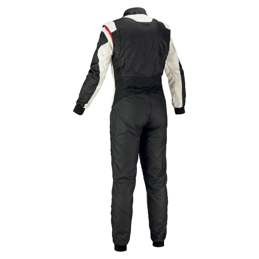 Black and White Go-Kart Driver Racing Outfit