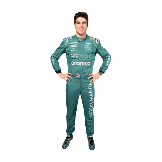 High-resolution image of Lance Stroll 2022 Canadian GP F1 suit – signature dark green design for collectors and F1 fans