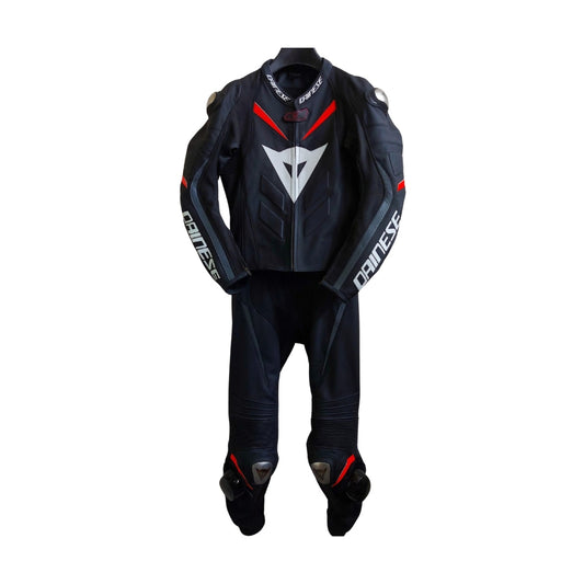 Super Speed D1 Two-Piece Motorcycle Leather Racing Suit with Metal Protection