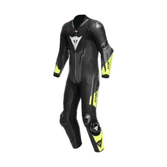 MISANO 3 Perforated Leather Suit – Black Anthracite Fluo-Yellow
