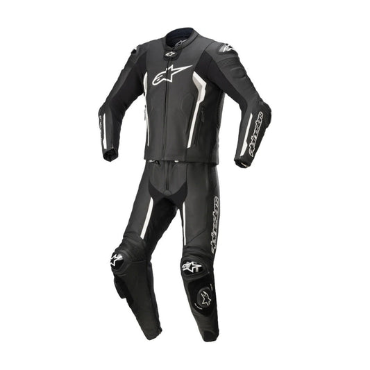 Missile V2 Two-Piece Motorcycle Leather Suit White and Black
