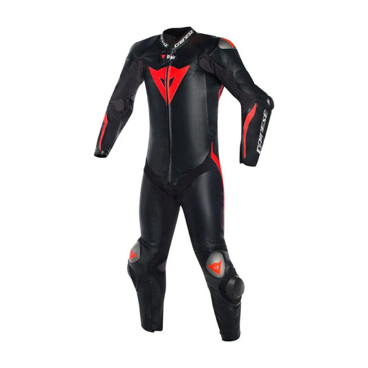 Mugello R One-Piece Motorcycle Leather Racing Suit Black and Red