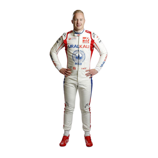 Nikita Mazepin 2021 British GP F1 racing suit – sharp front view with special details