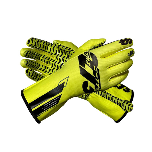 OSAKA Fluo-Yellow Black Kart Racing Gloves