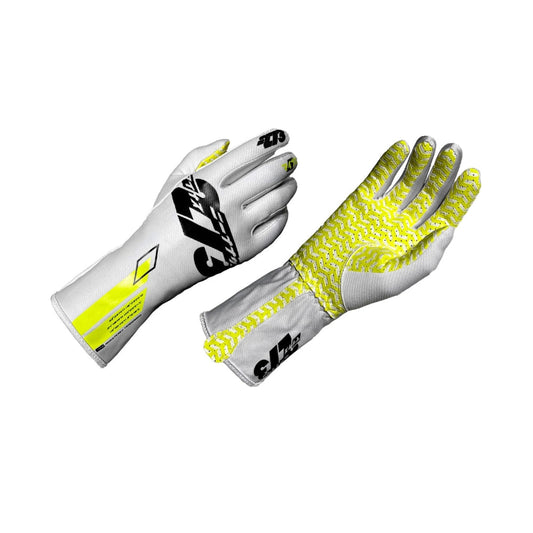 OSAKA Fluo White Black Yellow Racing Gloves