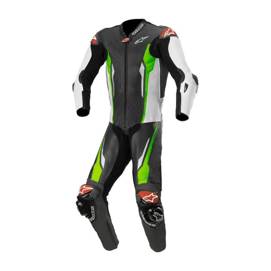 Race One-Piece Perforated Black Motorbike Leather Suit