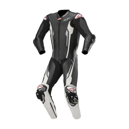 Racing Absolute One-Piece Perforated Black Motorcycle Leather Suit