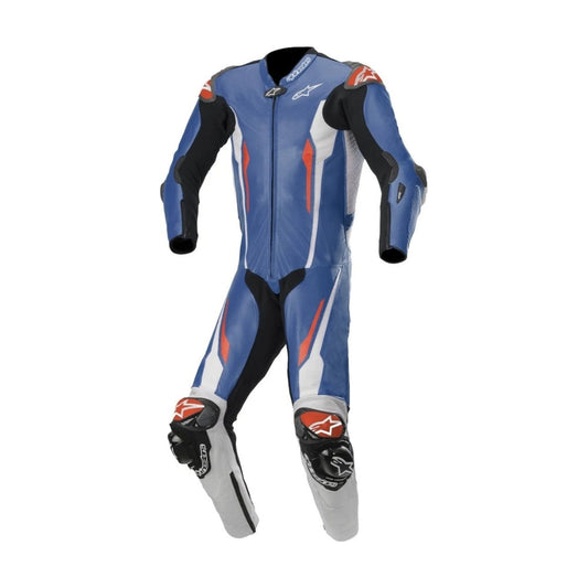 Racing Absolute One-Piece Perforated Motorcycle Leather Racing Suit White