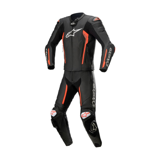 Missile V2 Two-Piece Motorcycle Leather Racing Suit Black and Red