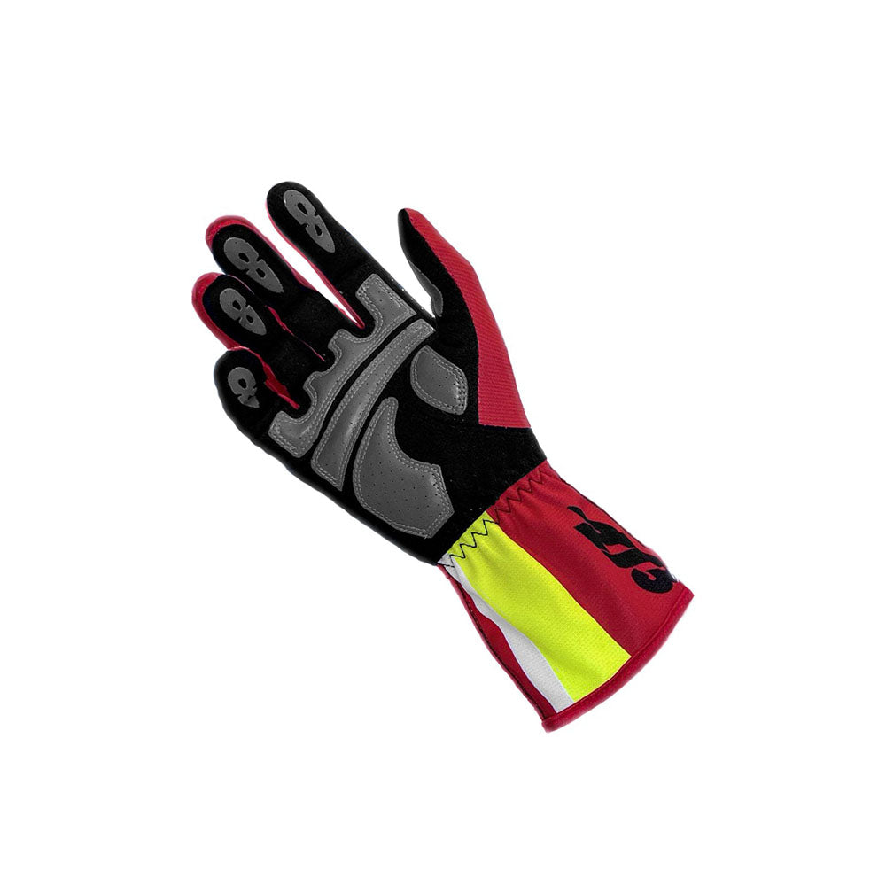 SNAP Red_White_Fluo Yellow Racing Gloves