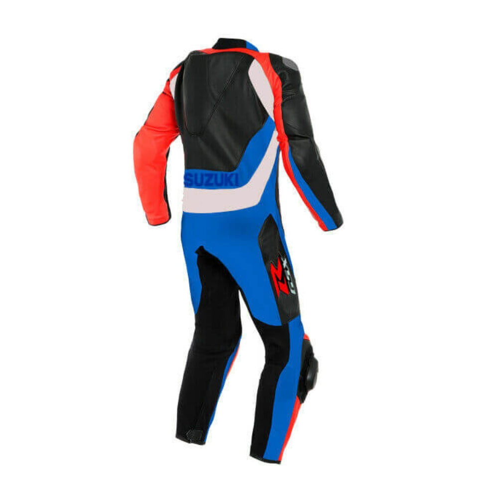 Suzuki GSXR Blue and Black Motorcycle Leather Racing Suit