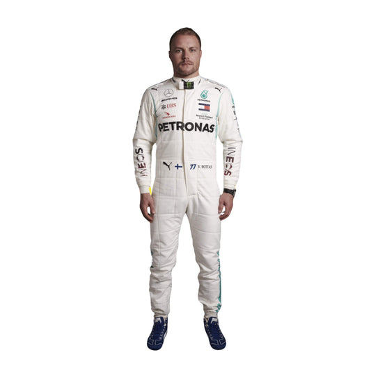 Valtteri Bottas 2020 F1 racing suit – sleek black design with silver accents